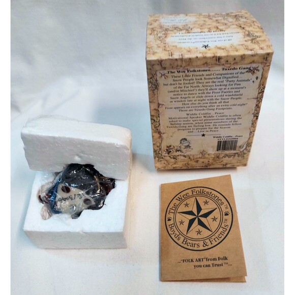 Coldfin Set of 3 Rejoice Peace Imagine Boyds Bears Figurines The Wee Folkstones - Picture 14 of 15